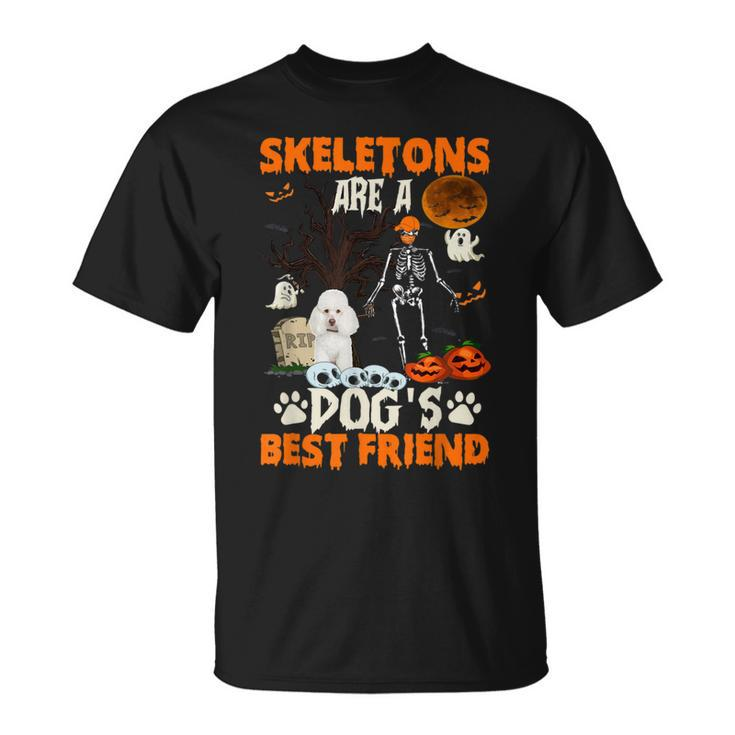 Skeletons Poodle Is Friends Funny Halloween Costume  Unisex T-Shirt