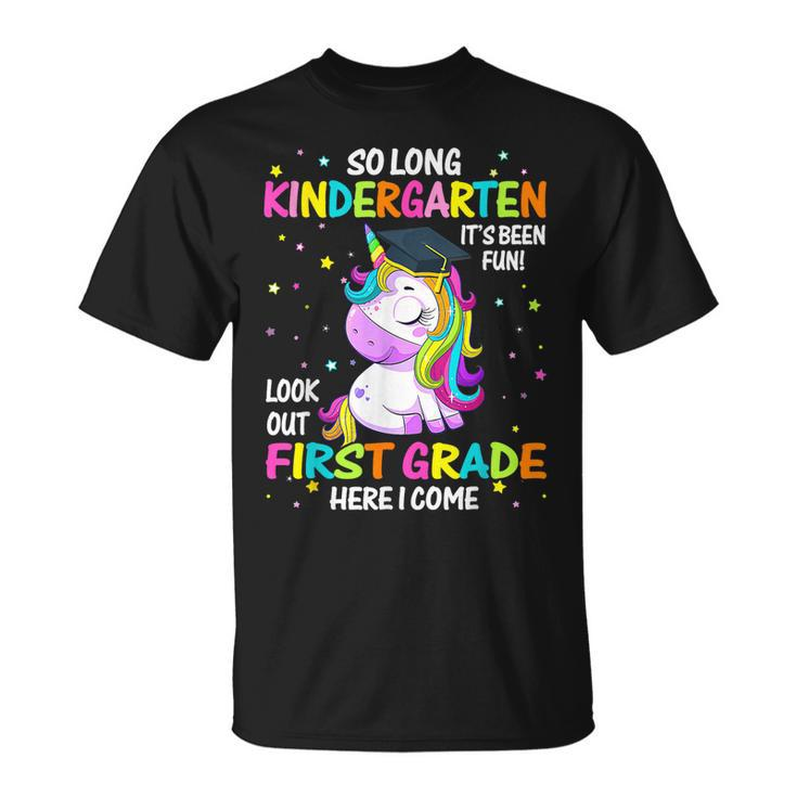 So Long Kindergarten 1St Grade Come Unicorn Graduation Girls Unisex T-Shirt