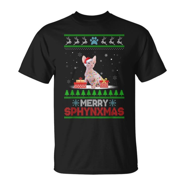 Sphynx Cat Lover Christmas Ugly Xmas Sweater Sphynx T-Shirt