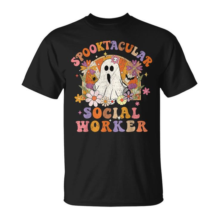 Spooktacular Social Worker Happy Halloween Spooky Matching T-Shirt