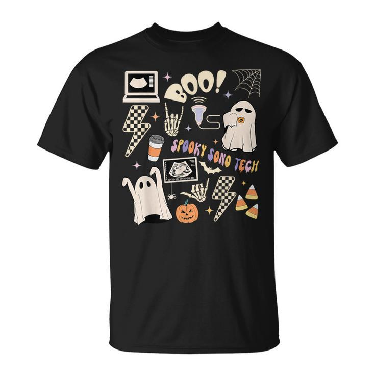 Spooky Sono Tech Ultrasound Tech Halloween Ghost Boo T-Shirt