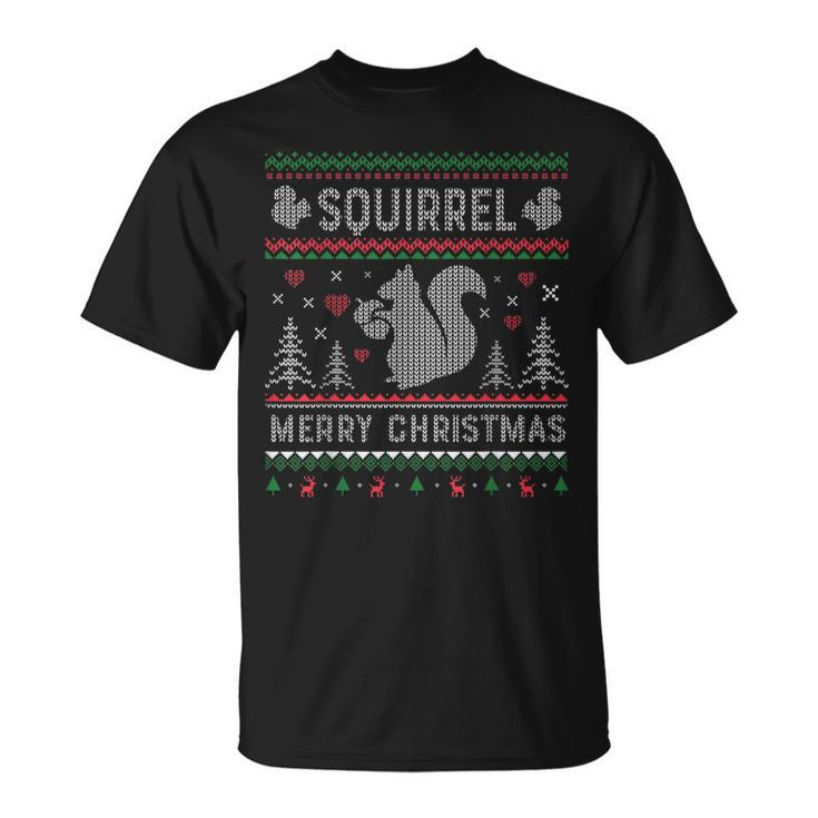 Squirrel Ugly Christmas Sweater Style T-Shirt