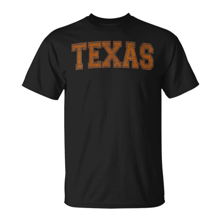 State Of Texas Varsity Style Faded Distressed T-Shirt