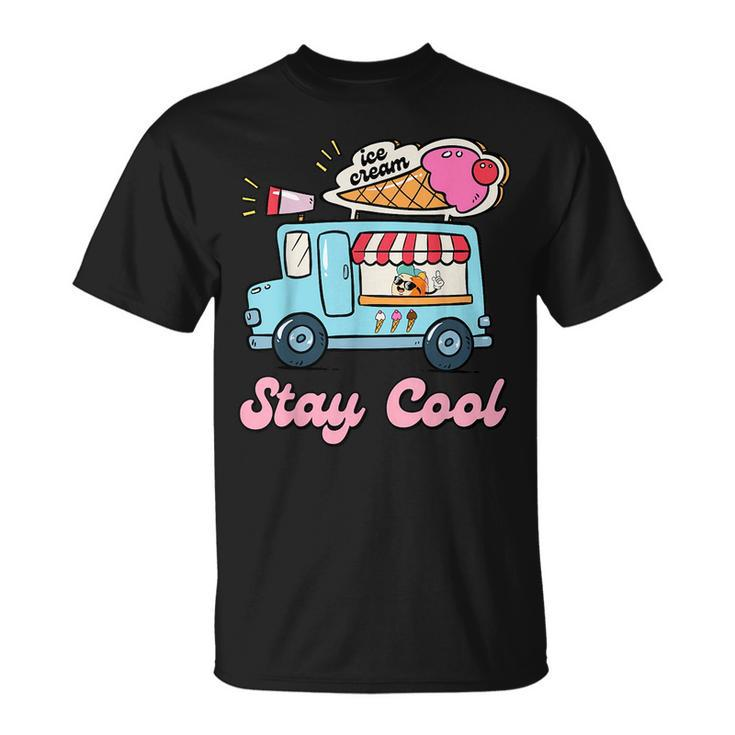 Stay Cool Ice Cream Van Summer Beach Vacay Ice Cream Cone  Unisex T-Shirt