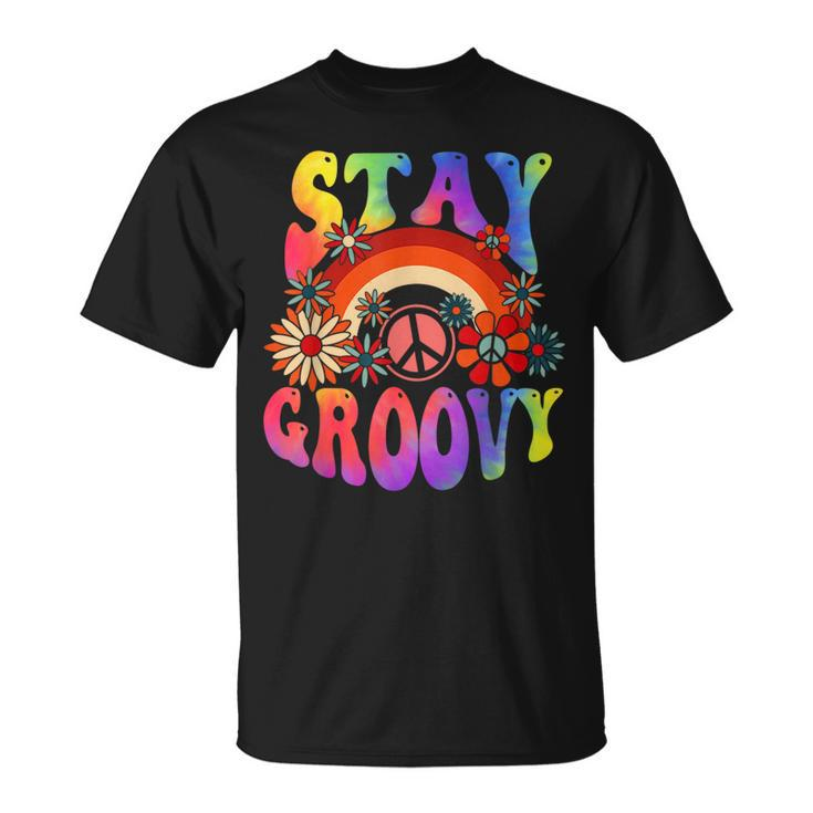 Stay Groovy Peace Sign Love 60S 70S Tie Dye Hippie Halloween  Unisex T-Shirt