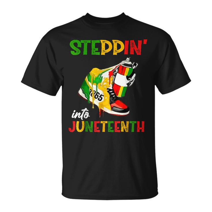 Stepping Into Junenth 1865 Pride Black African American  Unisex T-Shirt