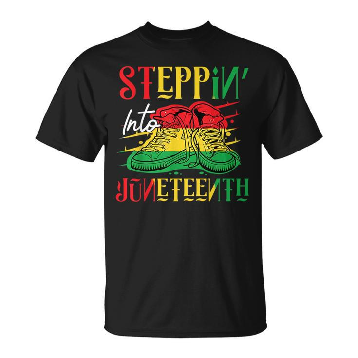 Stepping Into Junenth Like My Ancestors Youth Shoes  Unisex T-Shirt