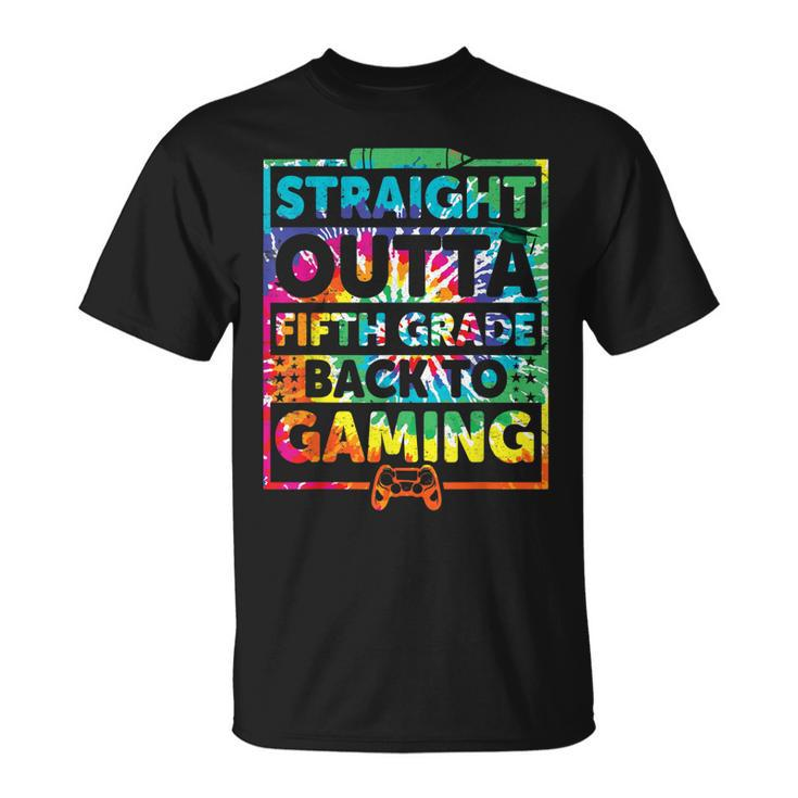 Straight Outta Fifth Grade Gaming 5Th Grade Gamer Tie Dye Unisex T-Shirt