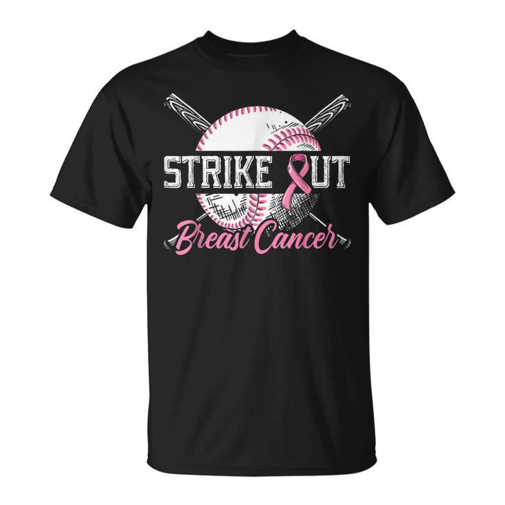 Strike Out Breast Cancer Baseball Breast Cancer Awareness T-Shirt