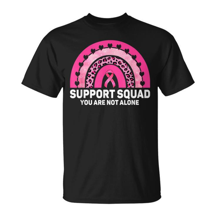 Support Squad Pink Ribbon Warrior Breast Cancer Awareness Breast Cancer Awareness Funny Gifts Unisex T-Shirt