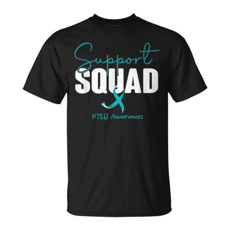 Support Squad Teal Ribbon Ptsd Awareness  Unisex T-Shirt