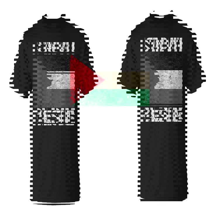 Support I Stand With Palestine Free Palestine Flag Arabic T-Shirt