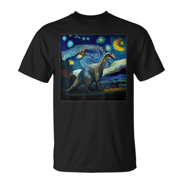 Surrealism Starry Night Edmontosaurus  Unisex T-Shirt
