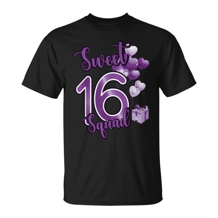 Sweet 16 Squad Sixn Year Birthday Party T-Shirt