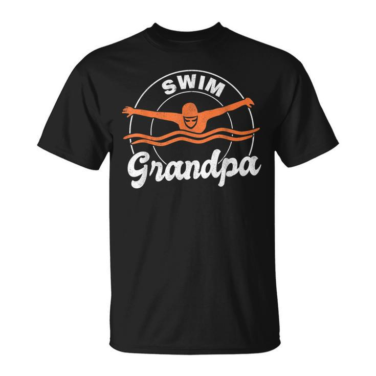Swim Grandpa Swim Athlete Grandfather Swimmer Swimming  Unisex T-Shirt