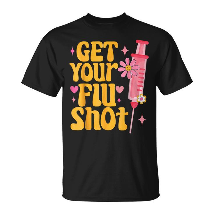 Syringe Retro Medical Get Your Flu Shot Caregiver T-Shirt
