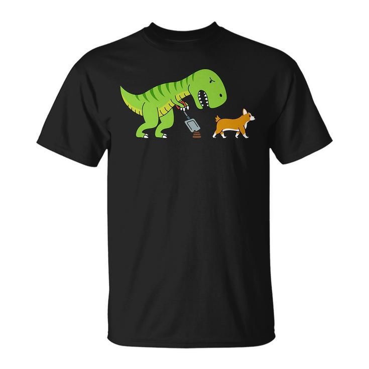 T-Rex Dinosaur Poop Corgi Dog   Unisex T-Shirt
