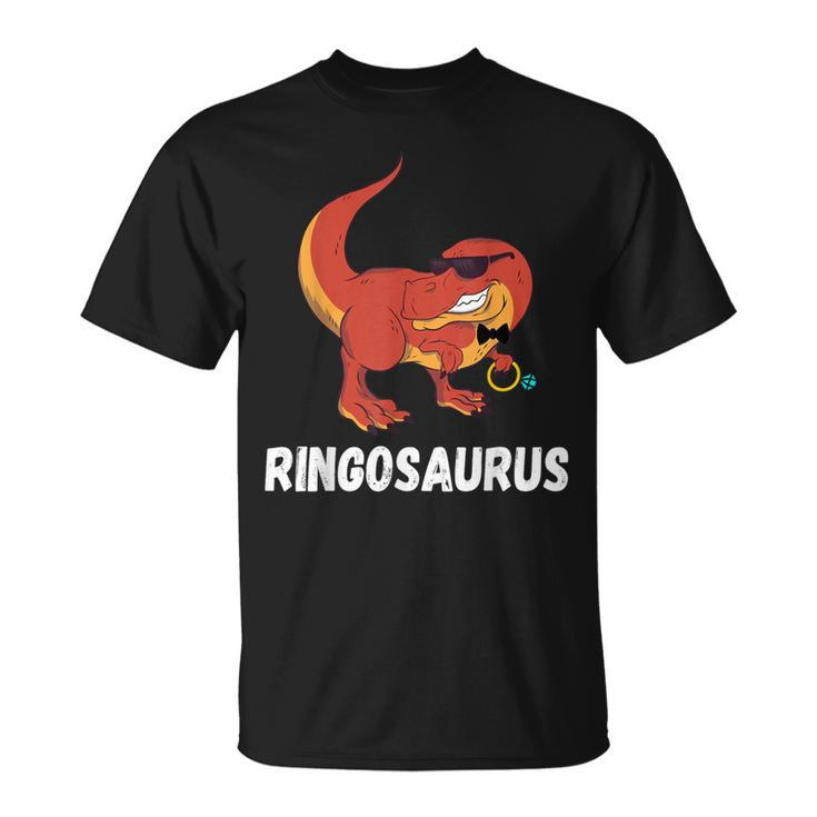 T-Rex Saurus Wedding Party Dino Ring Bearer Security T-Shirt