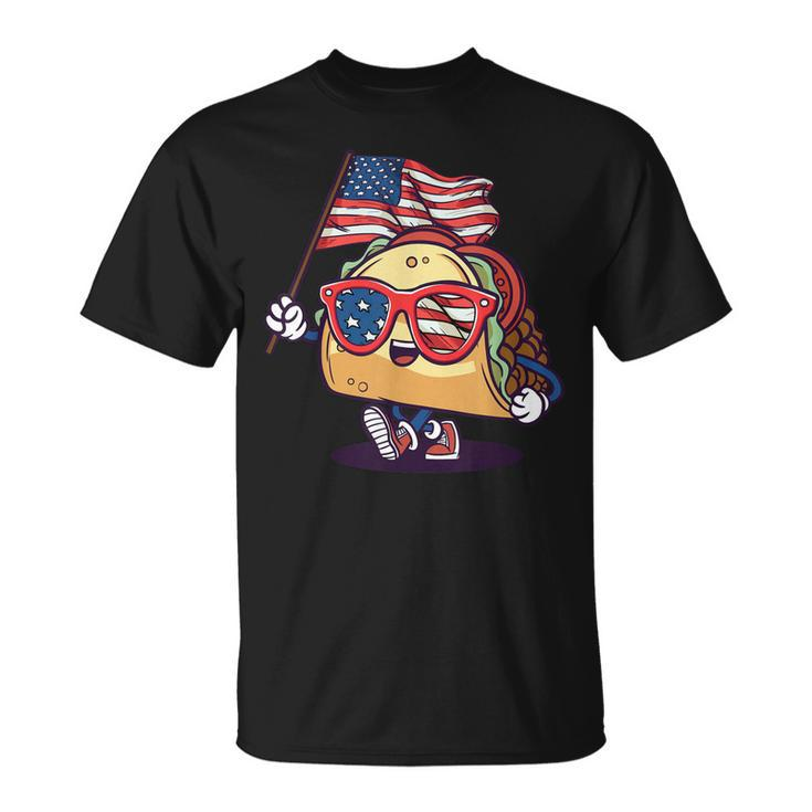 Taco Sunglasses American Flag Usa Funny 4Th Of July Gifts  Unisex T-Shirt