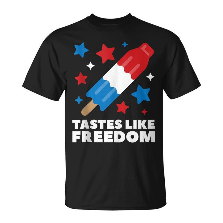 Tastes Like Freedom Icecream Ice Pop 4Th Of July T-Shirt
