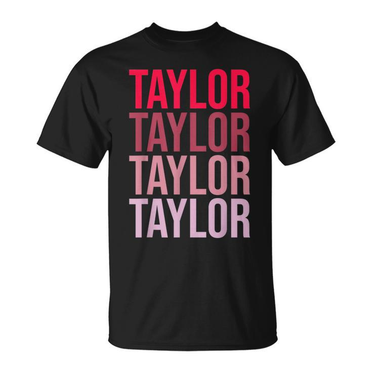Taylor Retro Wordmark Pattern I Love Taylor  Unisex T-Shirt