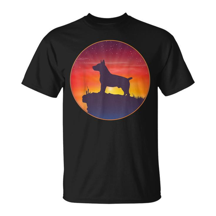 Teddy Roosevelt Terrier Dog Sunset T-Shirt