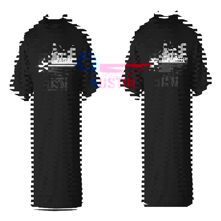 Texas State Flag Austin Skyline Austin Texas Skyline T-Shirt