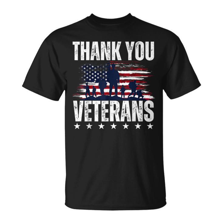 Thank You Veterans Day Memorial Day Partiotic Military Usa T-Shirt