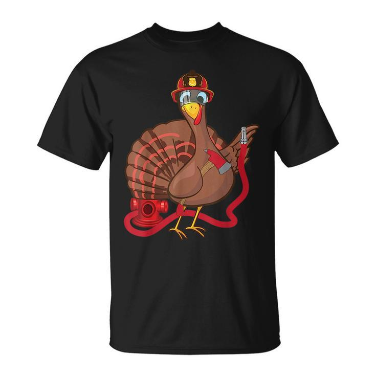 Thanksgiving Firefighter Turkey - Funny Feast Day Gift  Unisex T-Shirt