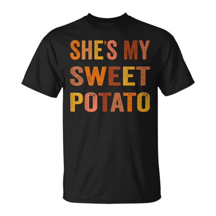 Thanksgiving Matching Couples She's My Sweet Potato I Yam T-Shirt