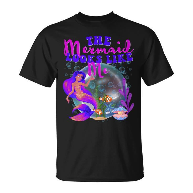 The Mermaid Looks Like Me Black Girl   Unisex T-Shirt
