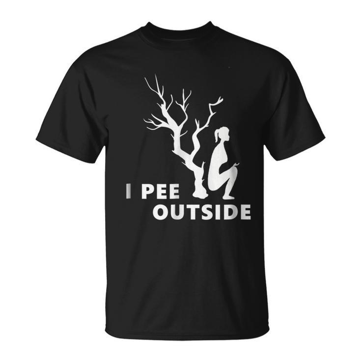The Original I Pee Outside Funny Camping Girl Unisex T-Shirt