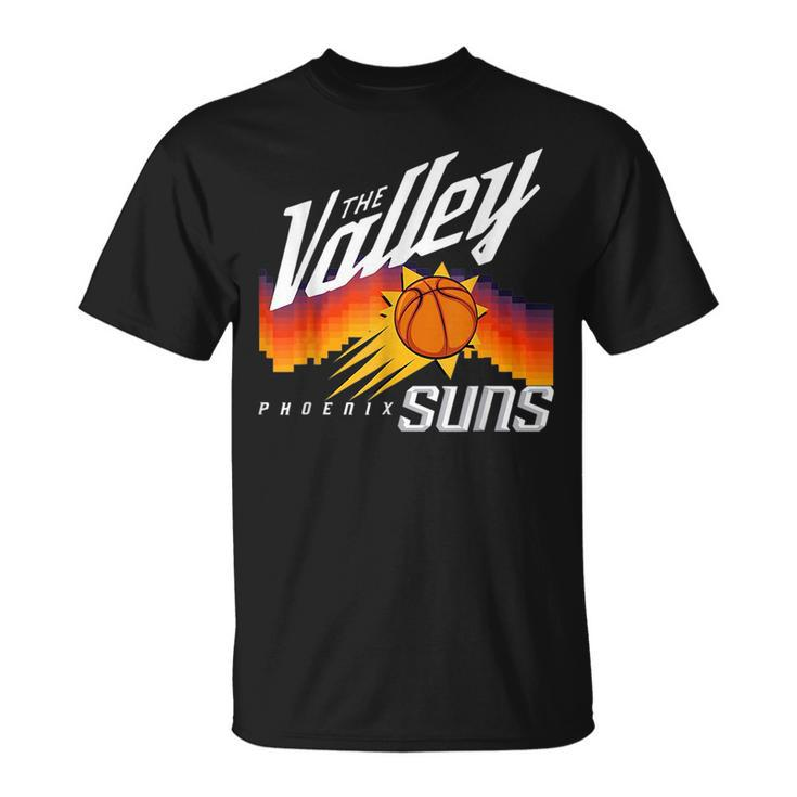 Thevalley Oop Phoenix| Basketball Retro Sunset Funny Basketball Funny Gifts Unisex T-Shirt