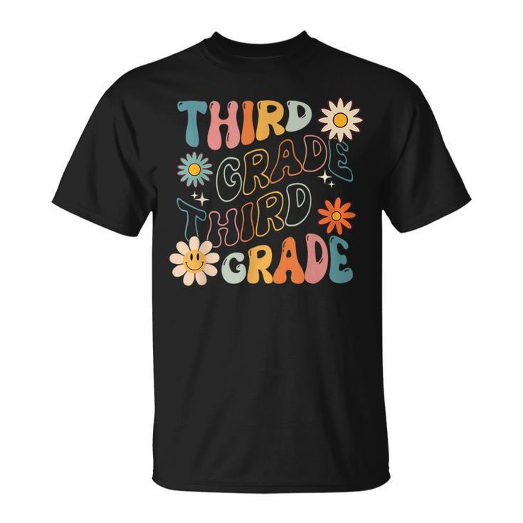 Third Grade Groovy Back To School Team Teacher Student  Unisex T-Shirt