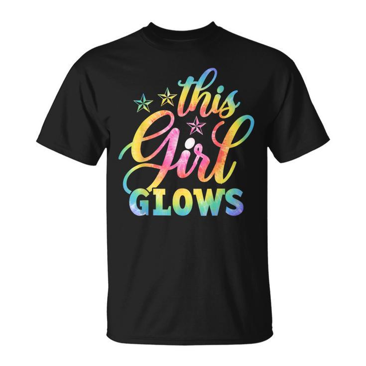 This Girl Glows Design For Kids & Adults Tie Dye 80S Themed  Unisex T-Shirt