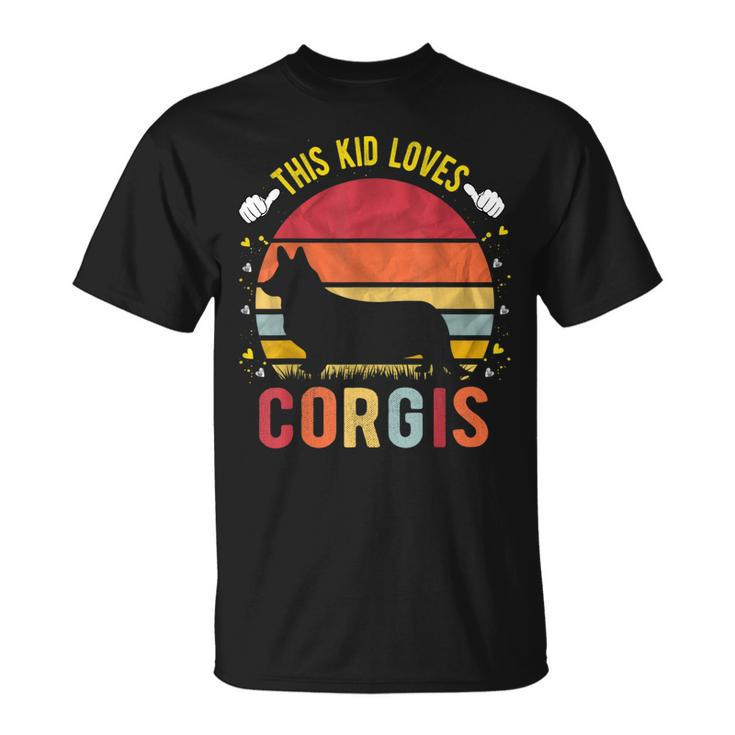 This Kid Loves Corgis Boys And Girls Corgi Gift  Unisex T-Shirt