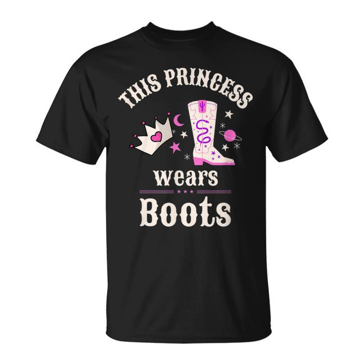 This Princess Wears Boots Pink Country Western Cowgirl  Unisex T-Shirt