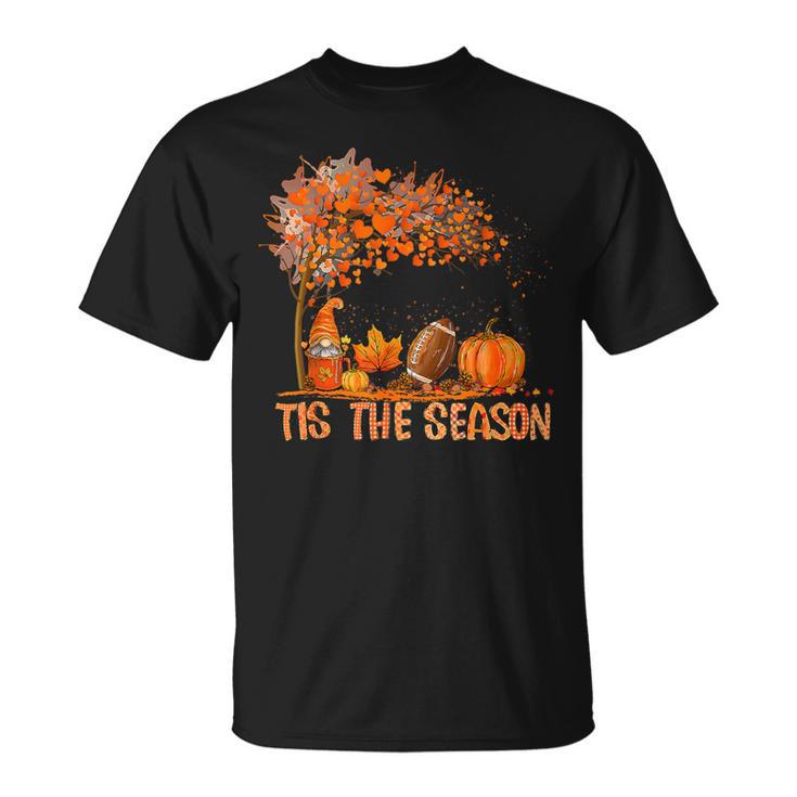 Tis The Season Gnome Pumpkin Spice Football Thanksgiving T-Shirt