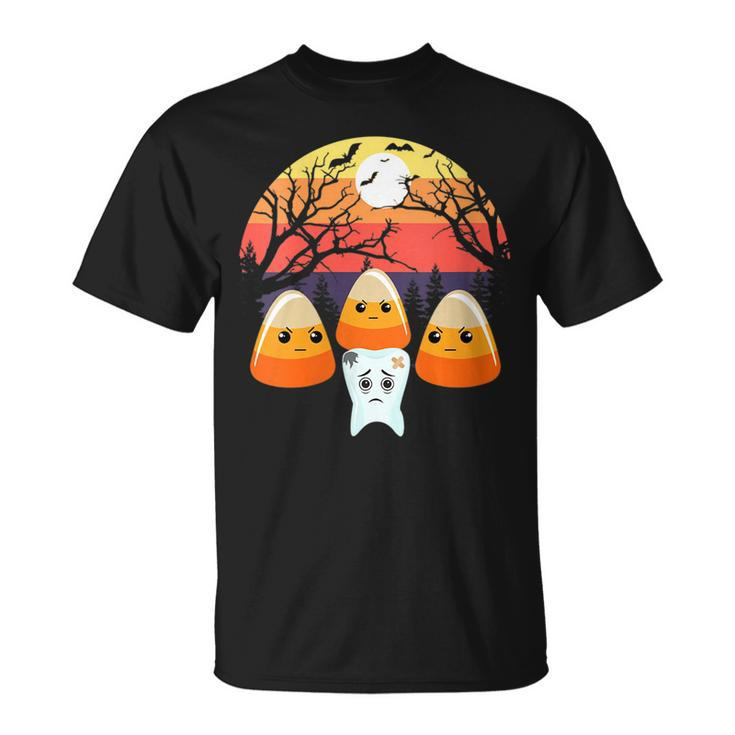 Tooth Decay Candy Corn Halloween Spooky Trick Or Treat Th  Unisex T-Shirt