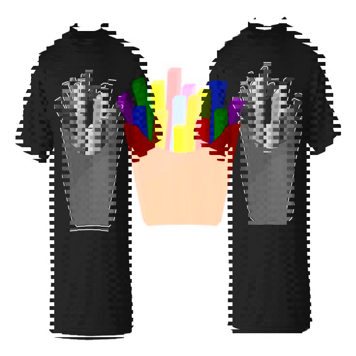 Traditional Gay Lgbtq Potato French Fries Gay Pride Unisex T-Shirt