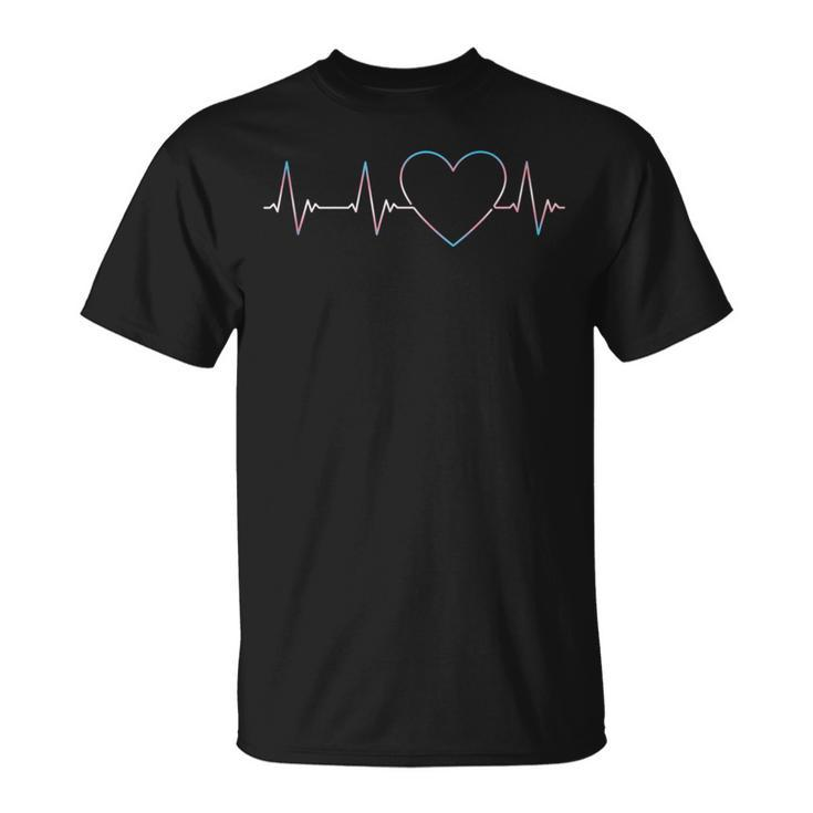 Trans Heartbeat - Transgender Love Pride Flag Ecg Pulse Line  Unisex T-Shirt