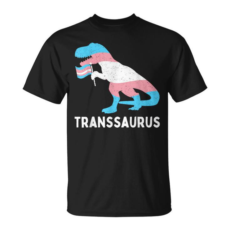 Trans Pride Flag Transgender Dino Transsaurus Rex Dinosaur  Unisex T-Shirt