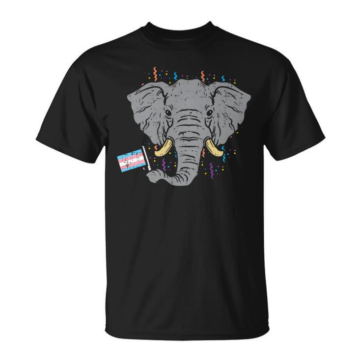 Transgender Flag Elephant Lgbt Trans Pride Stuff Animal   Unisex T-Shirt
