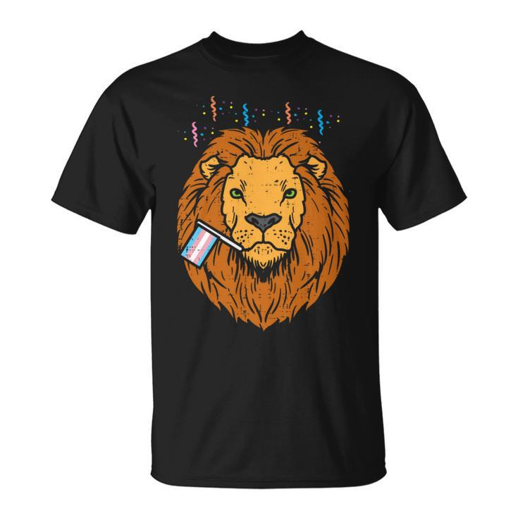 Transgender Flag Lion Lgbt Trans Pride Stuff Animal   Unisex T-Shirt