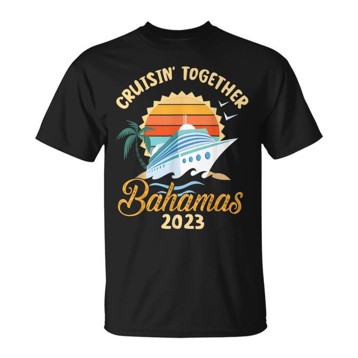 Trees Birds Beach Ship Waves Cruising Together Bahamas 2023 T-Shirt