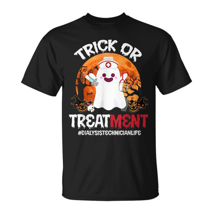 Trick Or Treatment Ghost Dialysis Technician Life Halloween T-Shirt