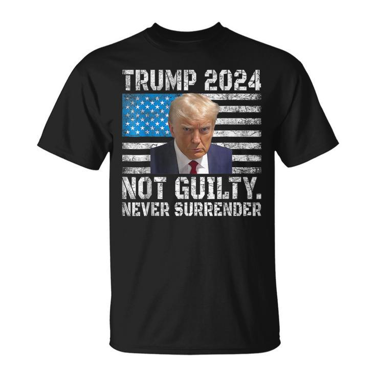 Trump 2024 Shot Never Surrender Us Flag Vintage T-Shirt