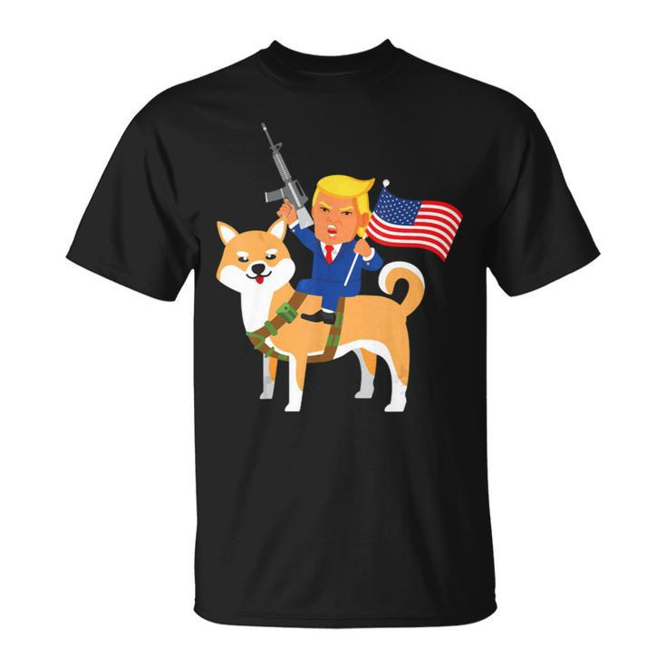 Trump Shiba Inu Gun Merica 2020 Election Unisex T-Shirt