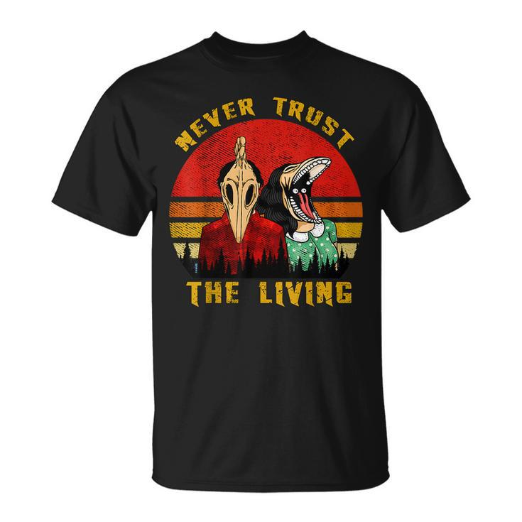 Never Trust The Living Retro Vintage Creepy Goth Grunge Emo Creepy T-Shirt