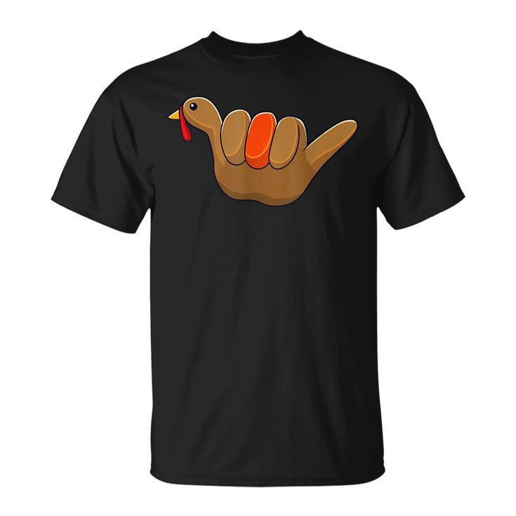 Turkey Hand Hang Loose Shaka Thanksgiving Hawaii  Unisex T-Shirt